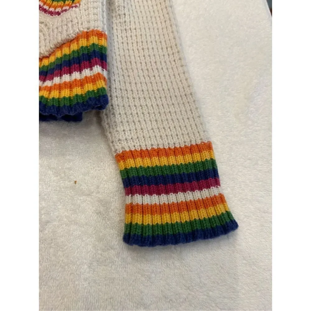 Children’s Place rainbow long sleeve zipper sweater Medium 7/8
